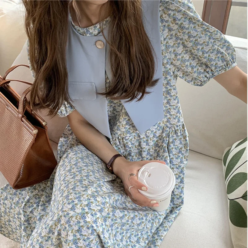 

Simple Loose Print Dress for Women Plus Size Casual Long Dresses Elegant Korean Chic Pullover Vestido De Mujer Short Sleeve Robe