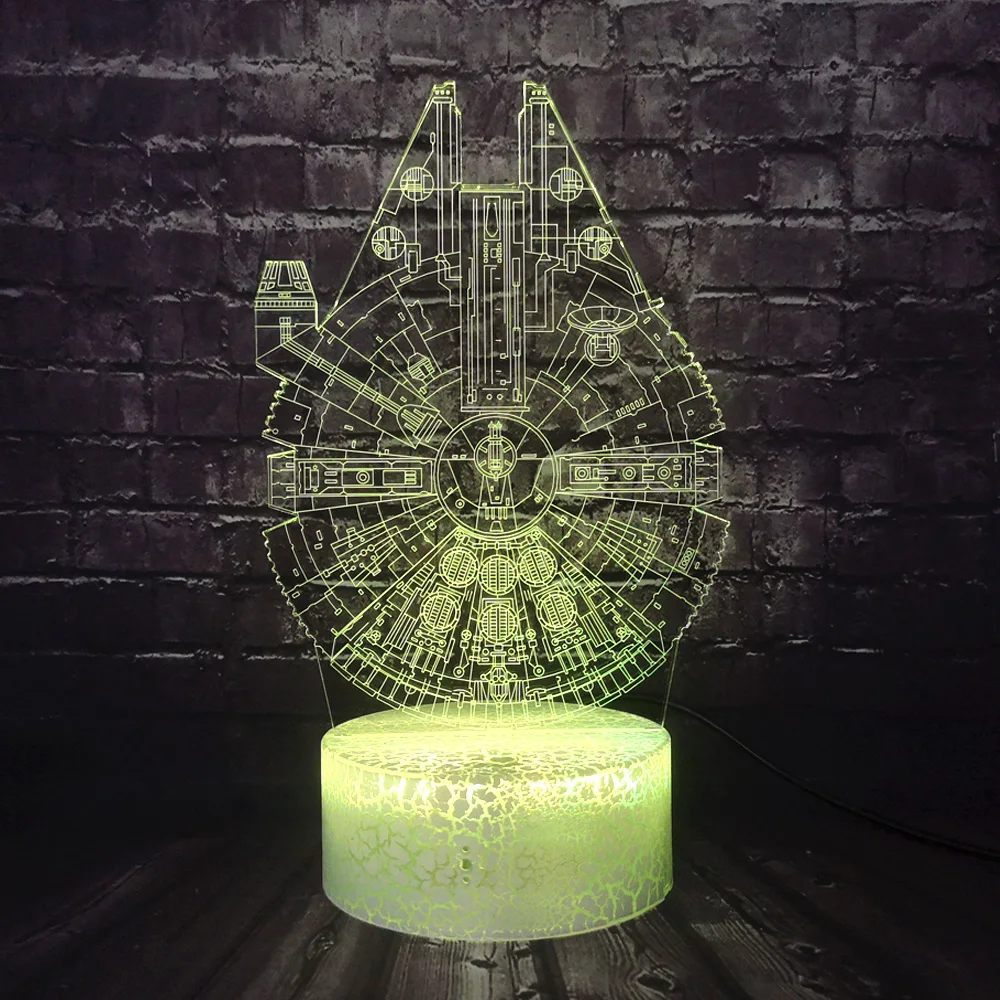 Звездные войны ночной Светильник НЛО 3D оптический светодиодный светильник