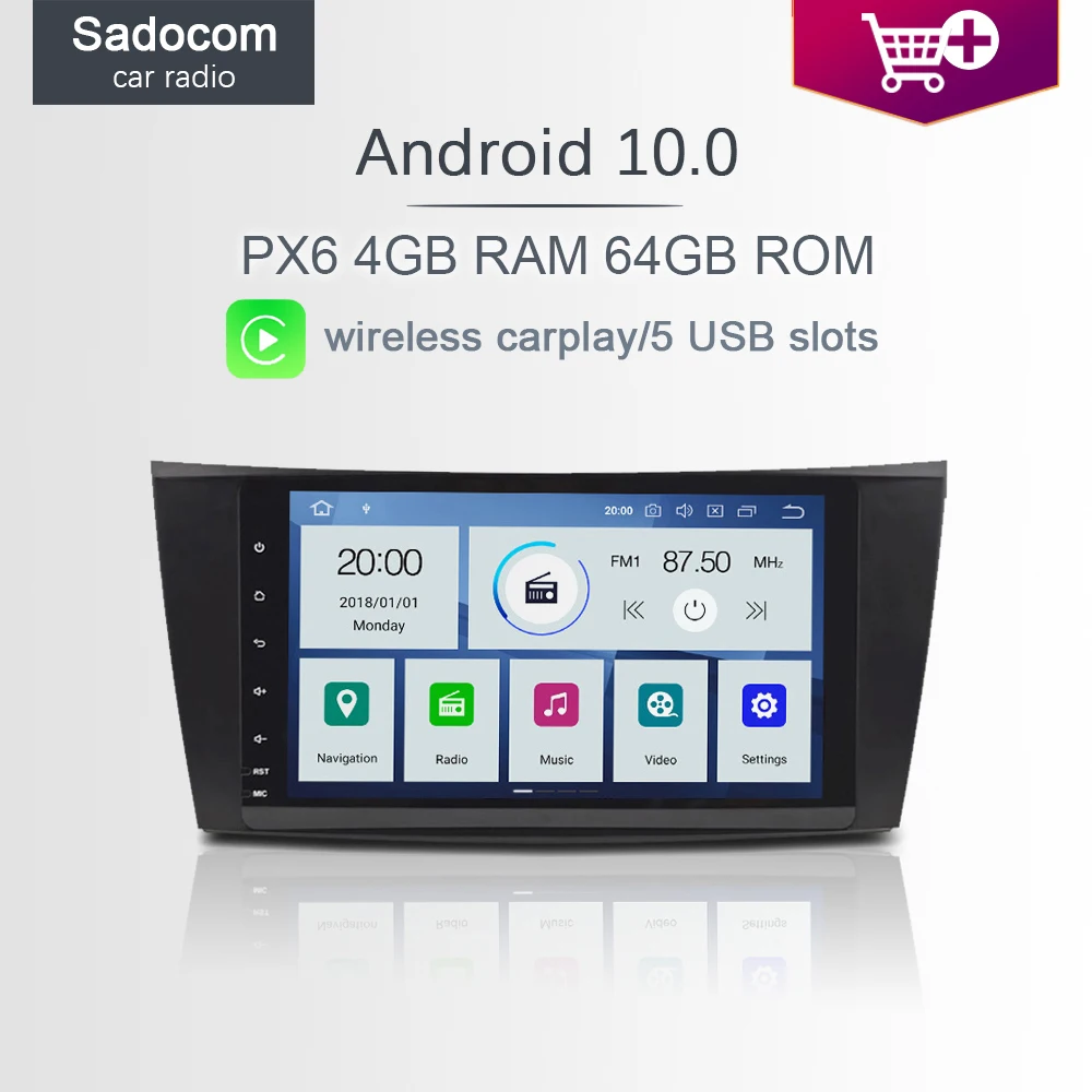 Автомобильный DVD плеер 9 &quotPX6 2 din Android 10 0 6 ядер 64 Гб ПЗУ 4 ОЗУ автомагнитола с Wi Fi для