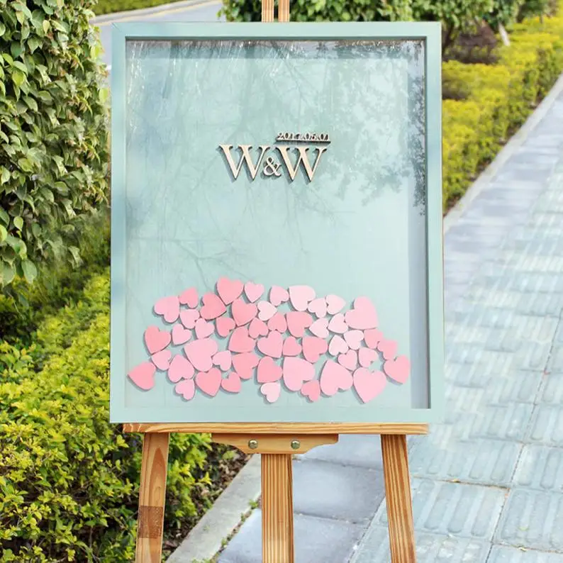 Мятно зеленая Свадебная Гостевая книга с подвеской в форме сердца Женская