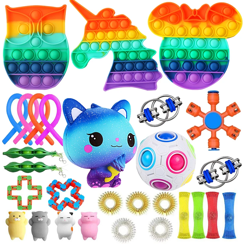 

Fidget Toys Anti Stress Toy Set Stretchy Strings Mesh Marble Relief Gift for Adults Girl Children Sensory Antistress Relief Toys
