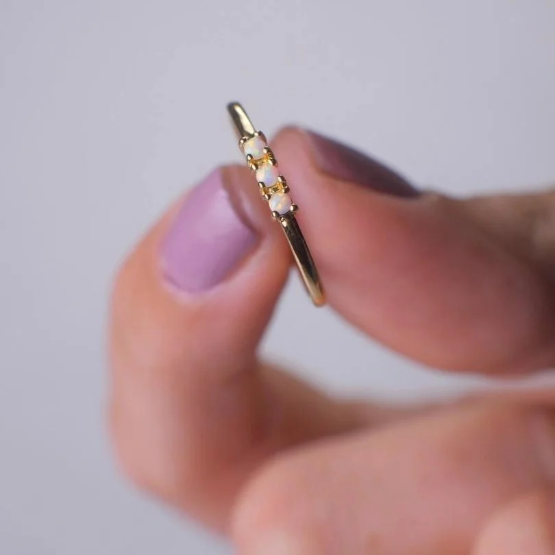 S925 стерлингового серебра 3 точки циркониевое кольцо 059|Кольца| |