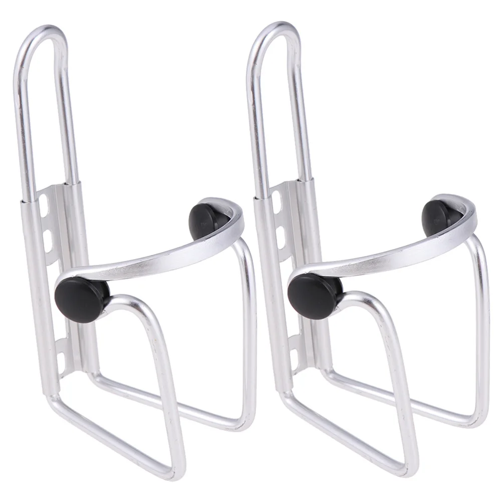 

2pcs Durable Water Bottle Holder Alloy Motorcycle Water Bottle Cage Holder Useful Bike Bottle Storage Rack (Silver)