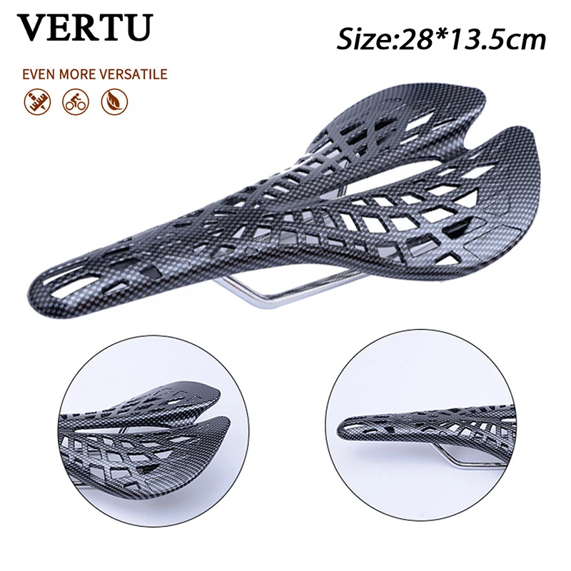 VERTU MTB дорожный мотоцикл седло углеродное волокно фактура + стальная велосипеда