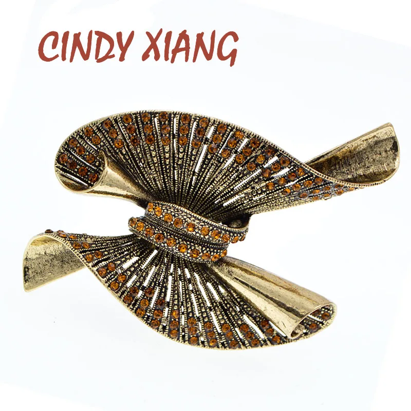 Женская Винтажная брошь CINDY XIANG Элегантная Брошь в виде банта 2 цвета на
