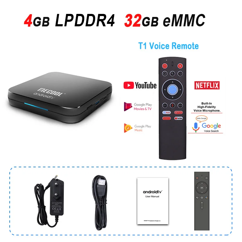 4GB 32GB T1 ТВ приставка MECOOL KM9pro Deluxe Google сертифицированная Android 9,0 ТВ приставка 4 Гб DDR4 32 Гб Amlogic S905X2 4K 5G Dual Wifi BT4.0 KM9 PRO - Цвет: 4GB 32GB T1