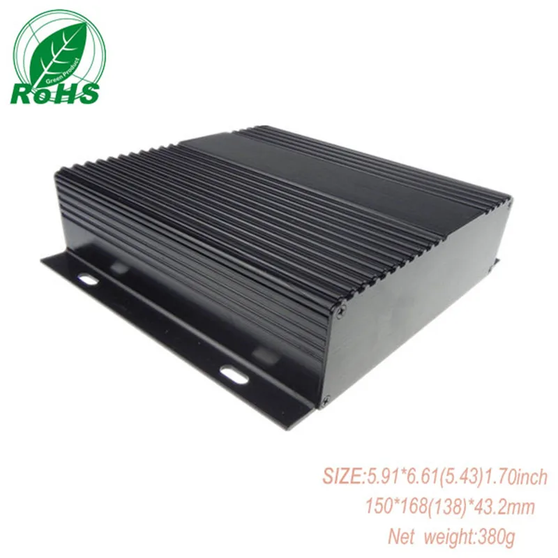 Black color aluminium case diy aluminium mounting plate project box 150*168(138)*43.2mm