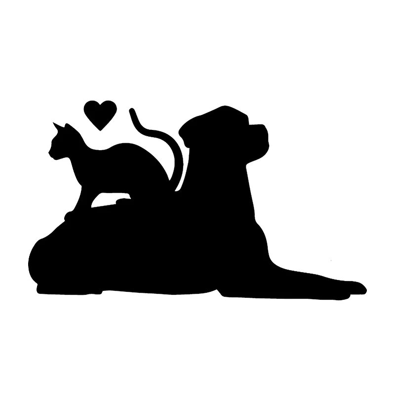 

16*9.4cm Dog And Cat Car Sticker Pet Animal Lover Heart Friendly Decor Cute And Interesting Fashion Sticker Decals