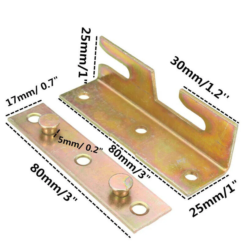 Tool Bed Rail Bracket Replacement Assembly Supply 2.0mm Furniture Wood | Brackets
