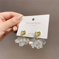 vintage bohemia acrylic colour heart shape drop earrings female fashion metal irregular heart long earrings women jewelry