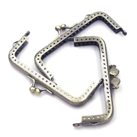 10 5cm square purse bag frames kiss clasps clutch buckle lock sewing holes diy handbag crafts hardware accessories replace parts