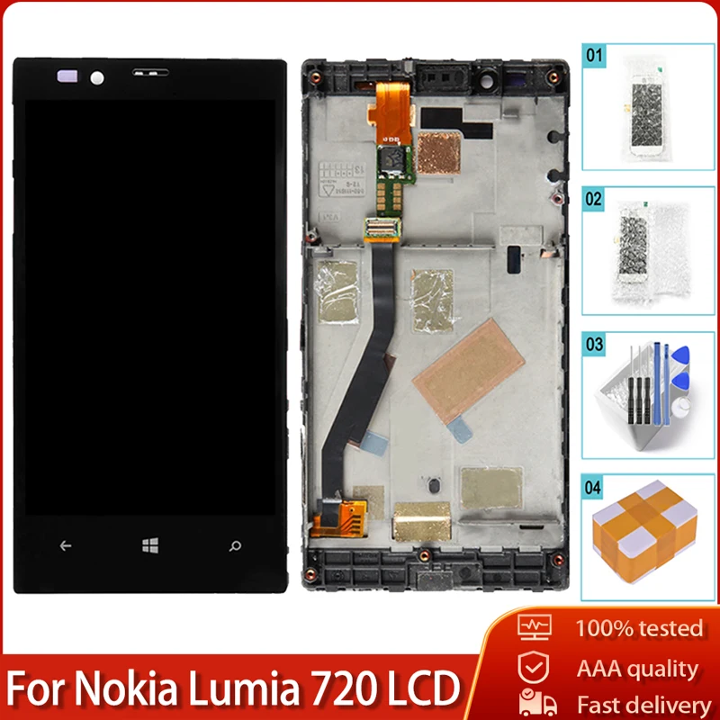 4 3 &quotчехол с подставкой и отделениями для карт Nokia Lumia 720 RM 885 ЖК дисплей сенсорный