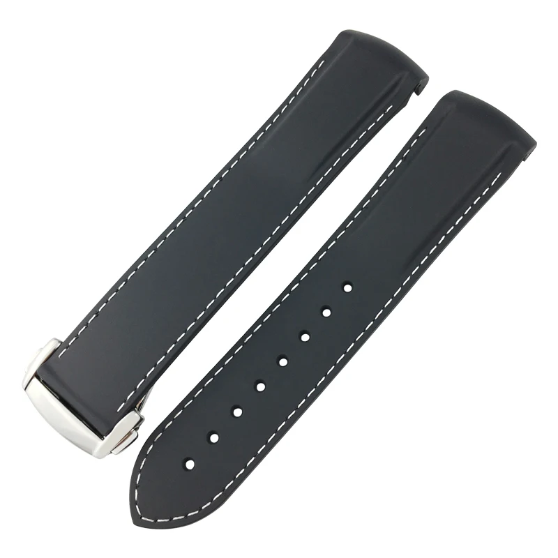 20mm 21mm 22mm 18mm Hight Quality Watch band for Omega Watch Seamaster 300 Planet Ocean Seiko SKX Rubber Silicone Longines Strap