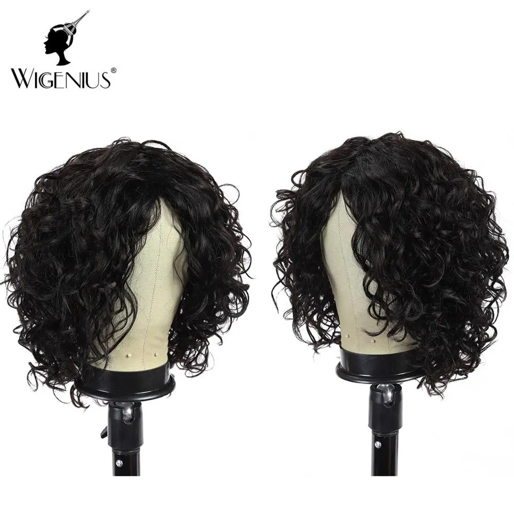 Wigenius вьющиеся человеческие волосы бразильские Remy натуральный цвет романтичные