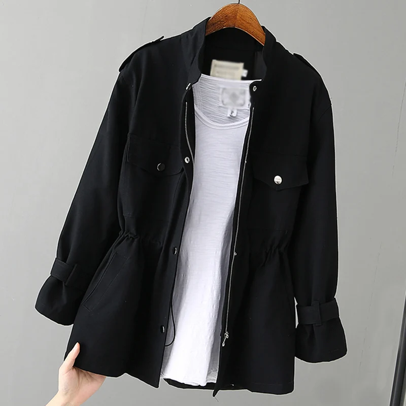 Женский Длинный Тренч весна осень британский стиль модная Корейская Свободная