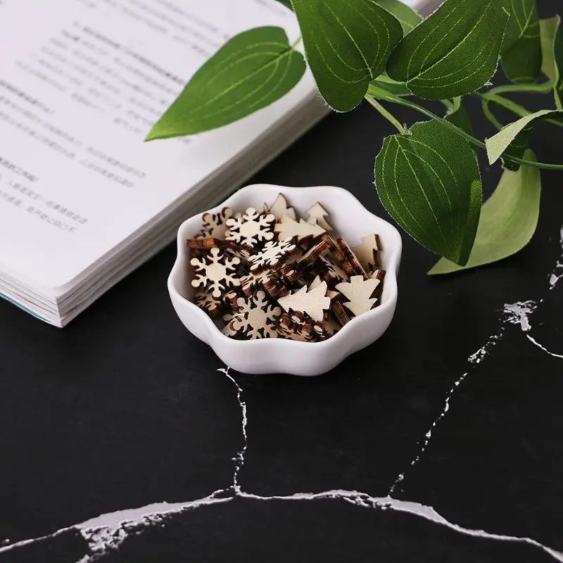 50 шт. лазерная резка деревянные украшения зимний Деревянный фестиваль