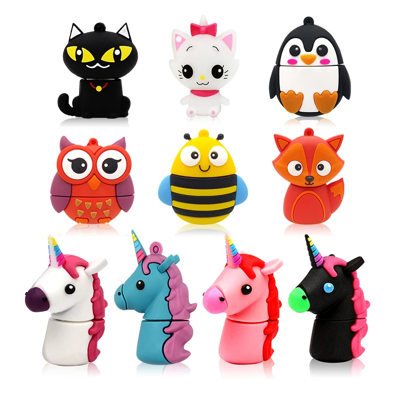 

Hot sale usb flash drive 128gb unicorn Cat Bee pen drive 64gb 32gb flash drive usb 16gb 8gb memory stick pendrive 64 gb u disk