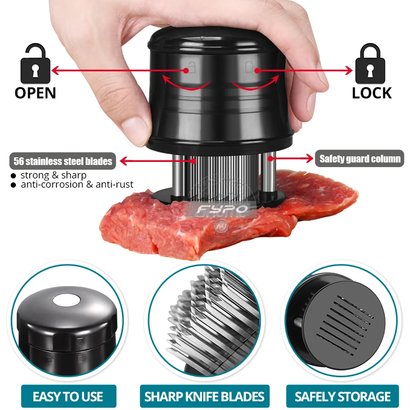 Fypo Мясо Tenderizer ультра острые иглы лезвия из нержавеющей стали кухонный инструмент