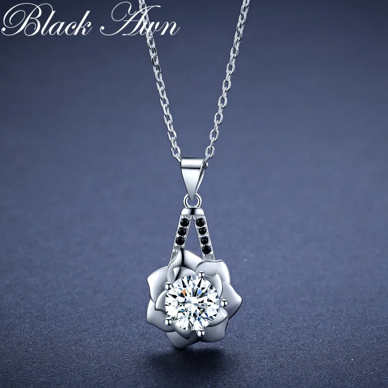 2020 New Flower Silver Necklace Sterling Design Fine Jewelry Trendy Engagement Necklaces for Women Wedding Pendants K056 | Украшения и