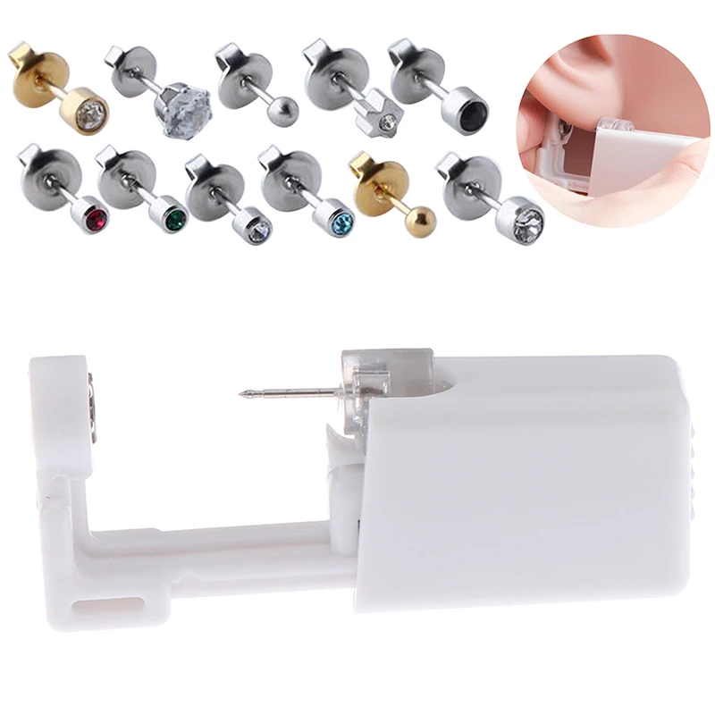 1 Units New Disposable Safe Sterile Piercing Unit For Nose Studs Gun Tool Machine Kit Stud Earring Body Jewelry | Красота и здоровье