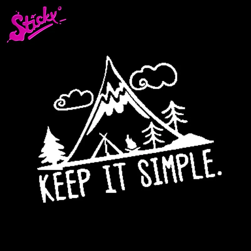 Липкий красивая наклейка с автомобилем отдых в горах держать его простым на