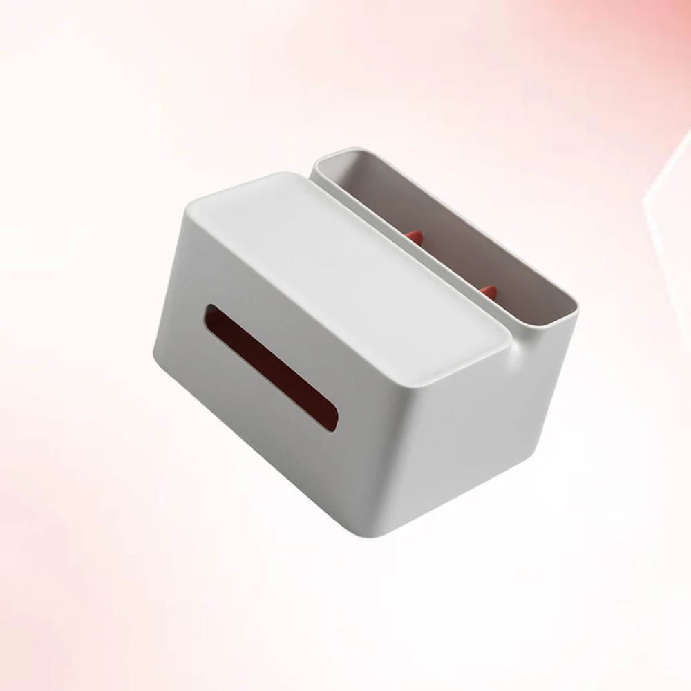 

Household Desktop Storage Box Multifunctional Creative Tissue Box Storage Container (Grey)