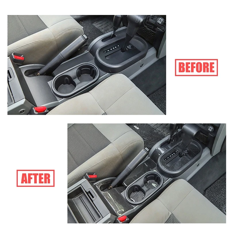 

Carbon Fiber Center Console Gear Shift Trim for Jeep Wrangler JK 2007-2010 Car Accessories