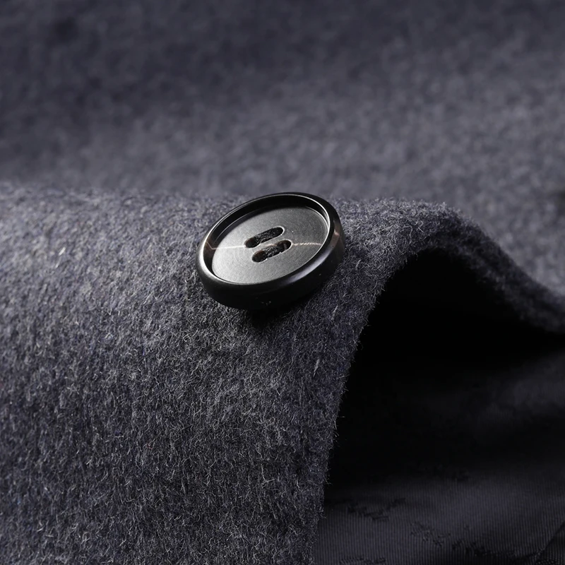 Теплое шерстяное пальто размера плюс на осень и зиму длинное Мужское теплое