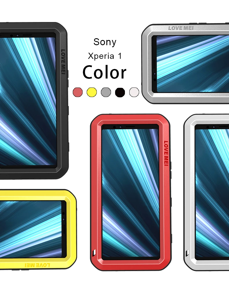 Алюминиевый металлический бронированный чехол для Sony Xperia 1 противоударный