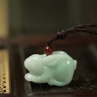 natural myanmar jadeite zodiac rabbit pendant simple pendant temperament jewellery fashion for women men lucky