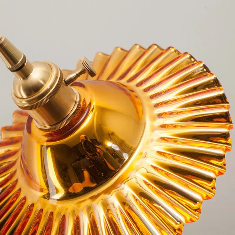 Классическая Подвеска из Латунного стекла потолочный Ретро светильник в