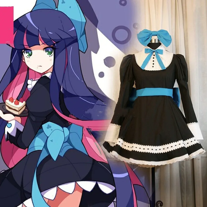 Аниме трусики и чулки с поясом шарфом колготки Heroine Anarchy черное платье