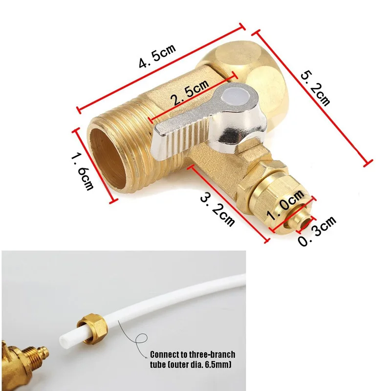 2 шт 1/2 дюймов до 1/4 латунный водопроводный кран Ro мяч для кормления фильтр