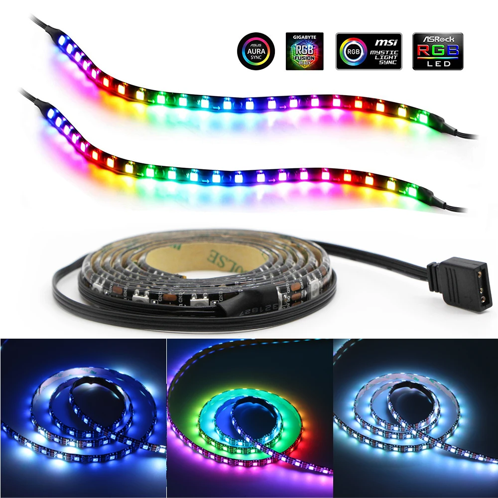 Материнская плата Full color цветных (RGB) светодиодных лент адресуемых PC чехол ASUS RGB