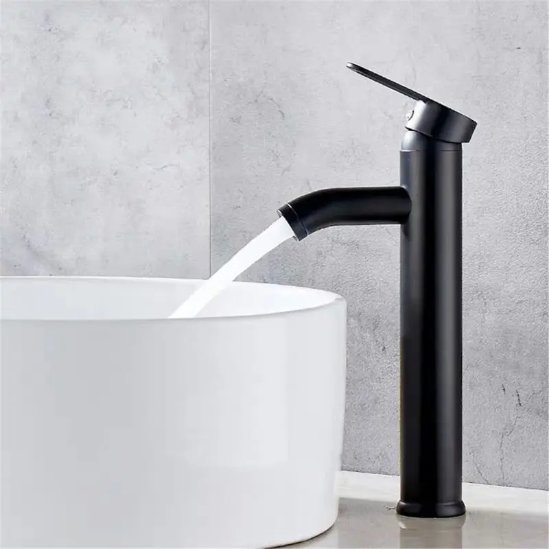 

Single Handle Bathroom Basin Faucets Cold/Hot Mixer Basin Sink Tap Black 652A