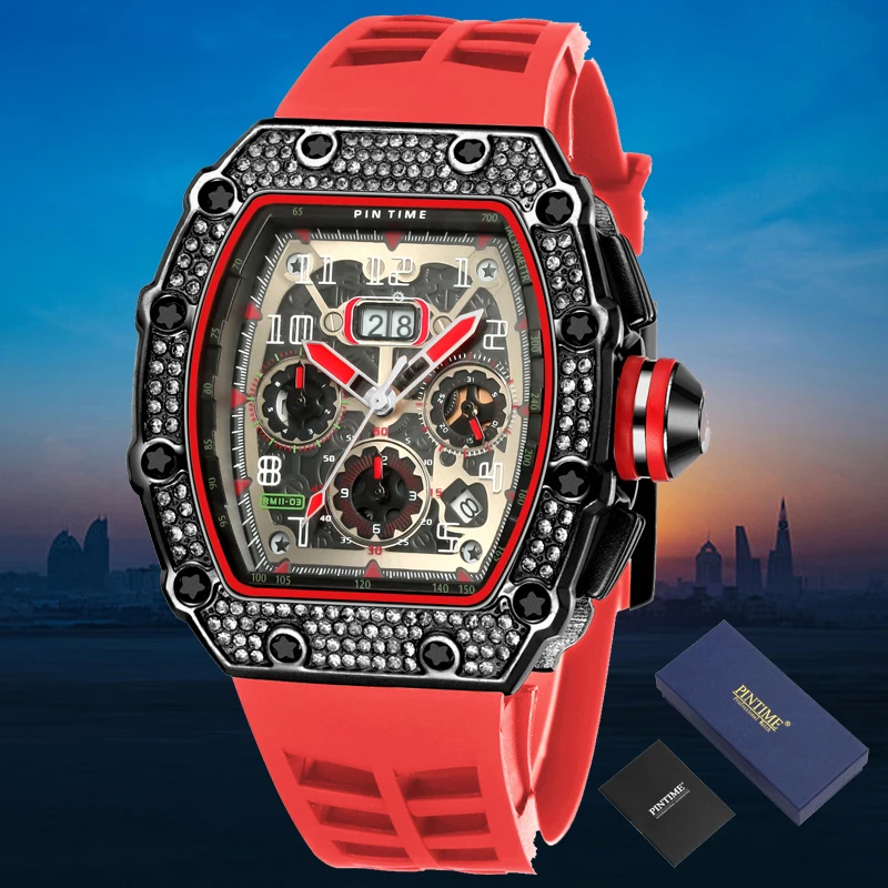 Мужские часы в стиле хип хоп с хронографом военные спортивные мужские Лидирующий