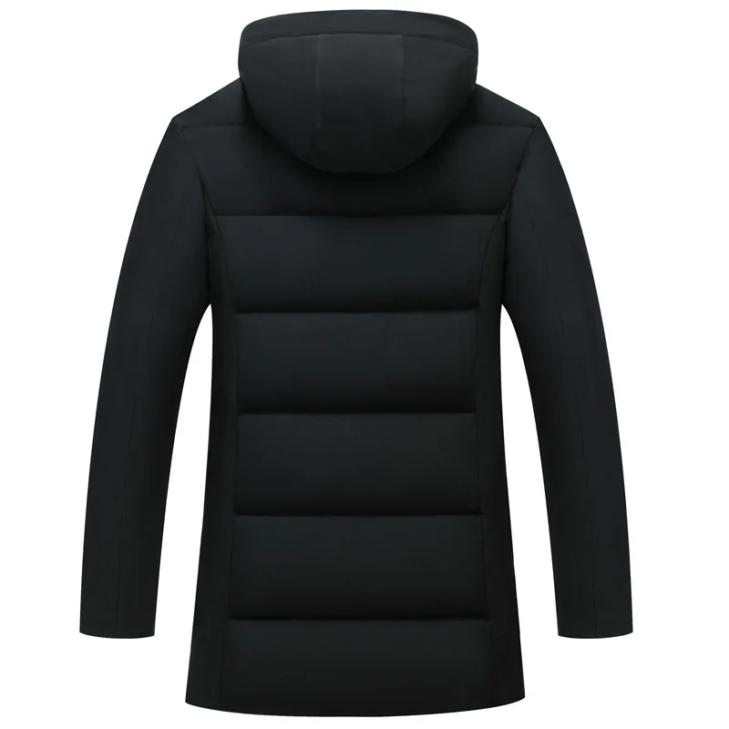 Новая зимняя куртка мужская повседневная Толстая Съемная шапка пуховик на