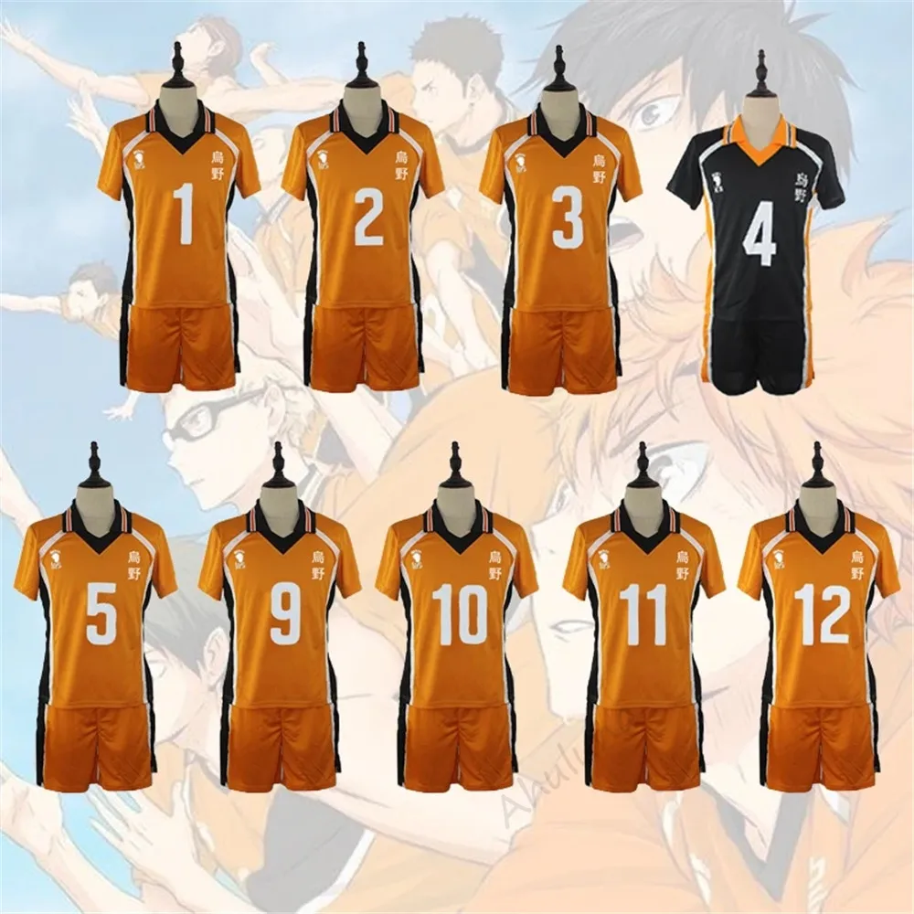 

Haikyuu Cosplay Shoyo Kageyama Nishinoya Costume Karasuno High School Volleyball Club Hinata Sportswear Jerseys Uniform C339