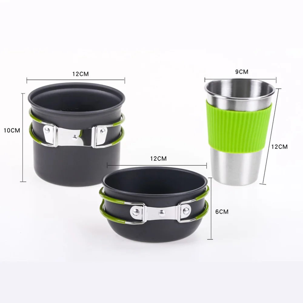 

1 Set Durable Portable Camping Set Pot Picnic Cooker Set Outdoor Cooking Tools (Grey)