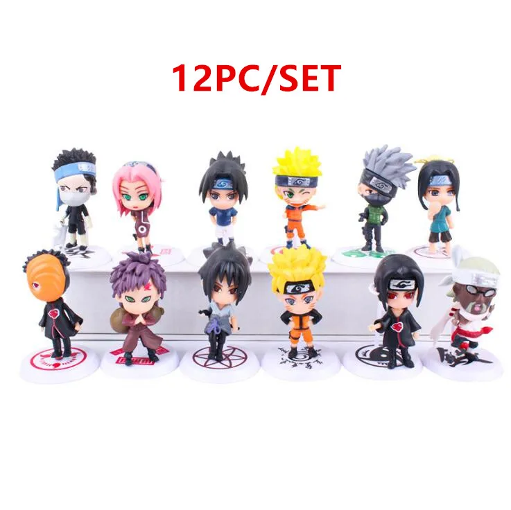 

12pcs 7cm Japan Anime Character Naruto Action Figures Kakashi Sakura Sasuke Itachi Obito Gaara Doll Vinyl PVC Model Gift Toys