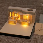 Роскошная рукописная подушка для сиденья, желтая башня с журавлем, мини 3D наклеенная бумага в стиле арт-деко