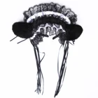 Для женщин и девочек с кружевными оборками и повязка на голову с плюшевой подкладкой с украшением в виде кошачьих ушек колокольчик с лентой, с кисточками, обувь для костюмированной вечеринки в стиле Лолиты, с обручем для волос для девочек; Украшение на голову; Аксессуары для волос