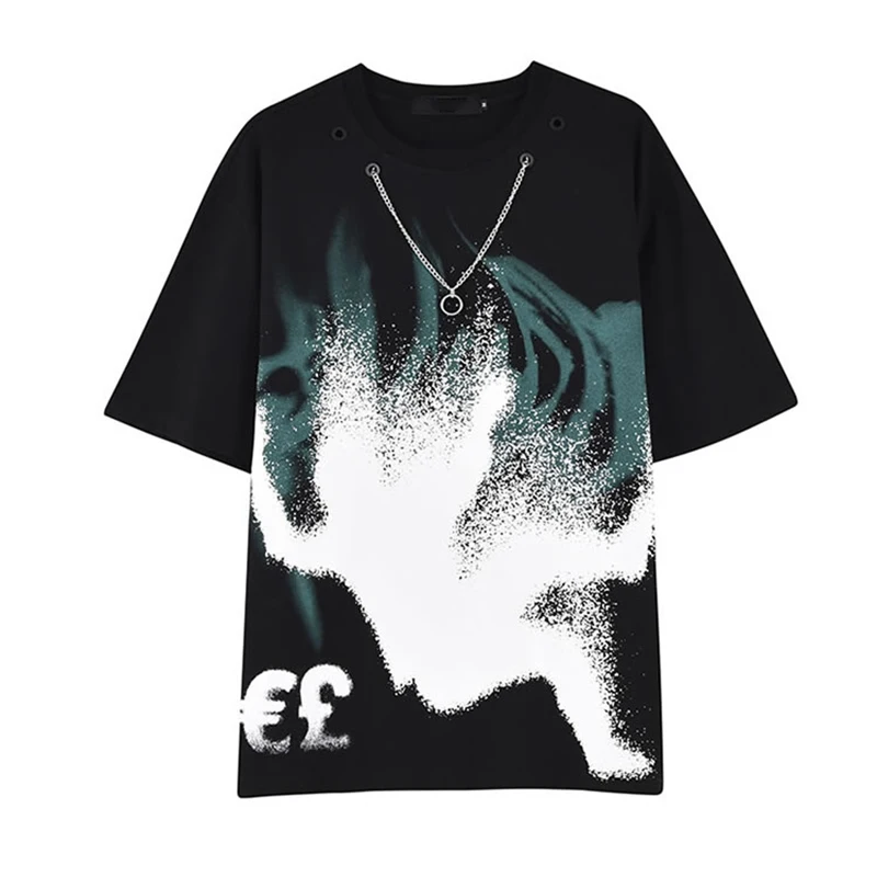 

XITAO New Contrast Color Print T-shirt Fashion Trendy Women Casual Loose O-neck Collar Summer Simplicity All-match Top WMD0136