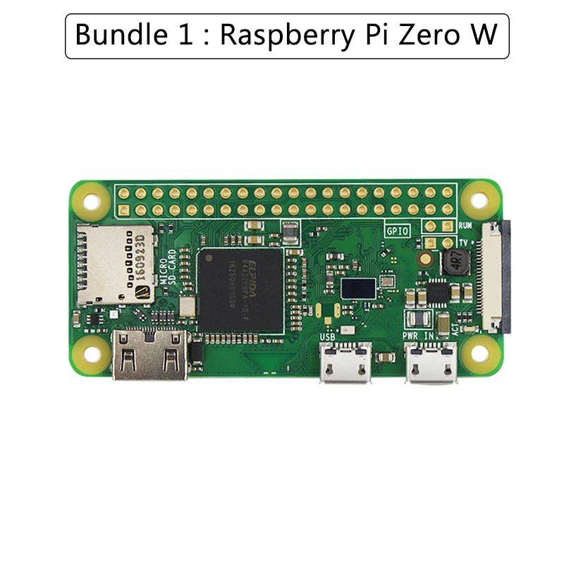 Комплект 1 Оригинальная плата Raspberry Pi Zero W 1 ГГц процессор 512 МБ ОЗУ со встроенным Wi-Fi и Bluetooth RPI 0 Вт - Комплект: Комплект 1