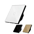 Сенсорный переключатель KT001EU, 1 панель, Хрустальная стеклянная панель, настенный светильник ключатель света