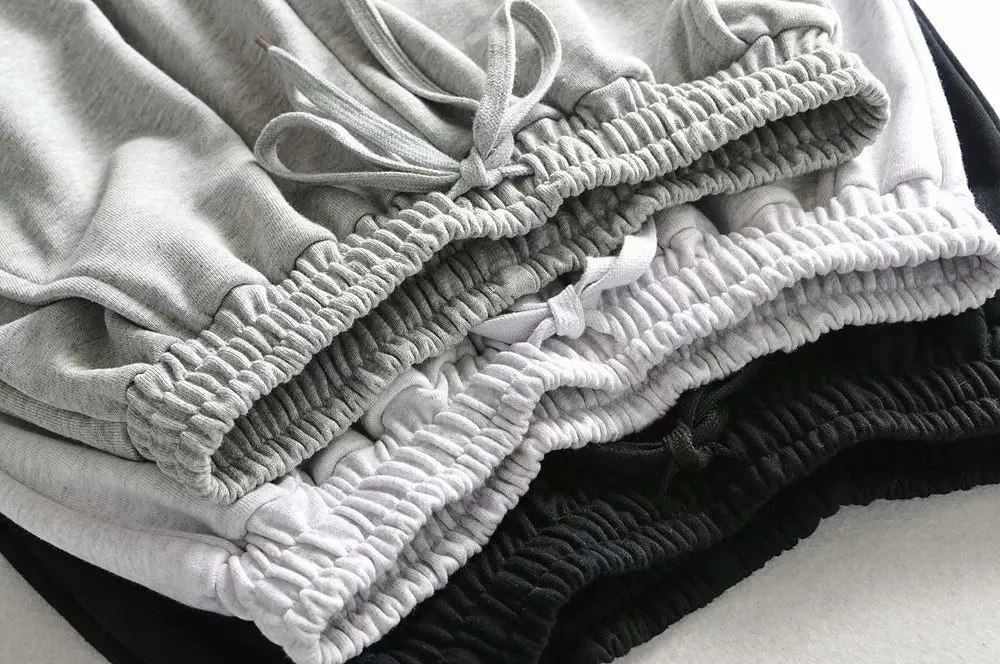 

Spring and autumn period new female trousers fashion hole wide-legged pants mop sports pants