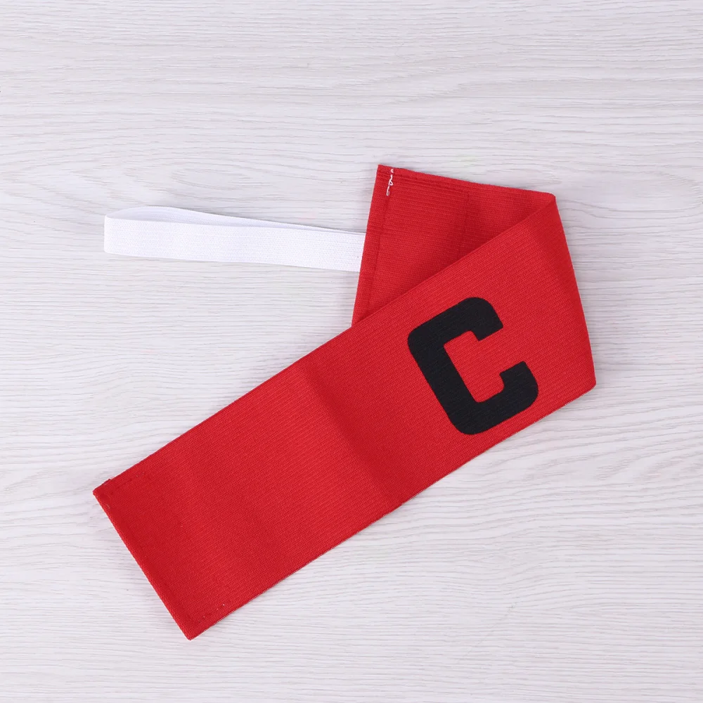 

Football Soccer Captain Armband Adjustable Soccer Rugby Basketball Player Bands (Red)