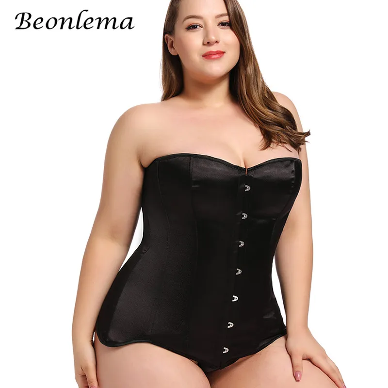 Корсет женский со стальными косточками на шнуровке размера плюс | Женская одежда