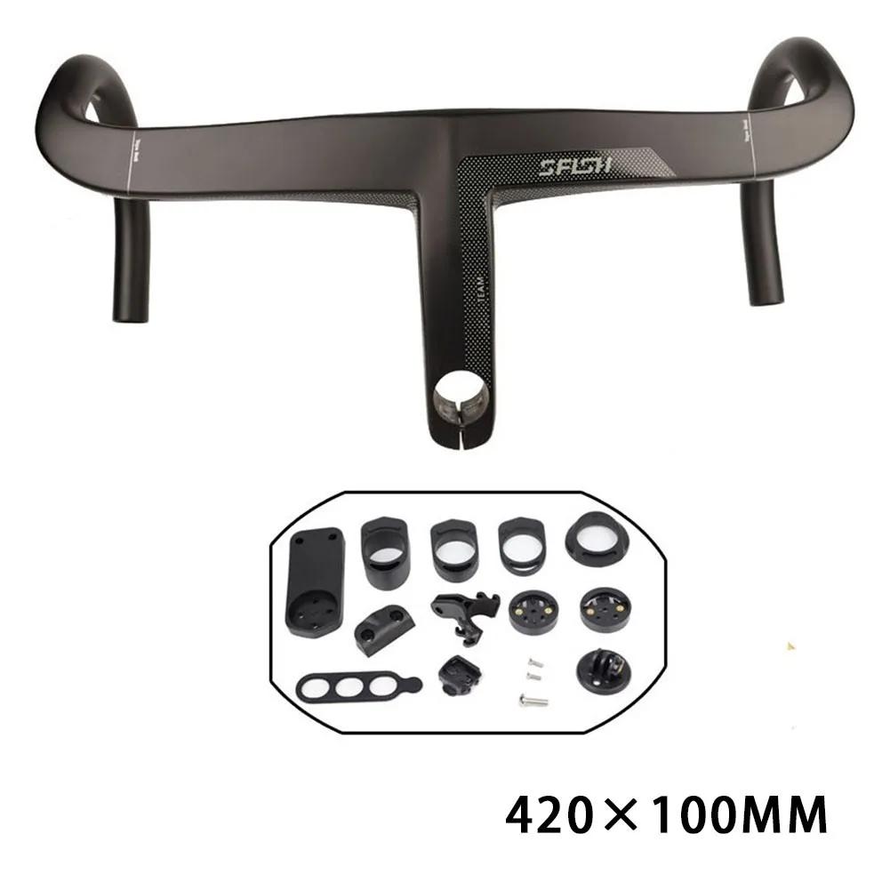 

Bike Carbon Intergrated Handlebar For 28.6mm Fork Steer With Computer Mount High Quality Bikes Accessories Bicycle Parts