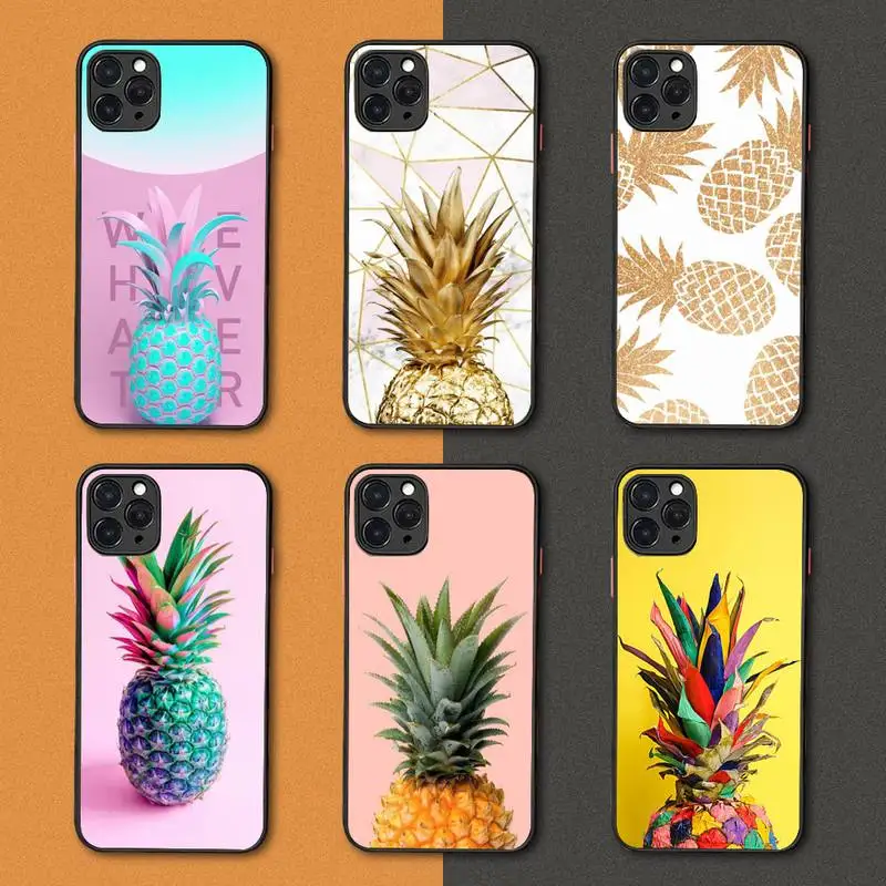 

Pineapple Phone Case black matte transparent For iPhone 7 8 x xs xr 11 12 pro plus mini max Clear Funda